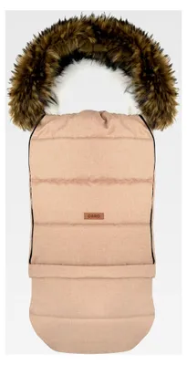 Produktbild von Winterfußsack für Kinderwagen, Babyschale und Schlitten - wasserdicht, Kuschelsack, 115/85 cm x 50 cm - Beige