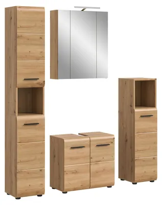 Produktbild von xonox.home Ice Badkombination (B/H/T: 150x185x46 cm) in Artisan Oak Nachbildung und Artisan Oak Nachbildung