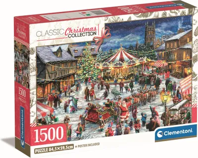 Zdjęcie produktu dla CLEMENTONI Puzzle 1500 Christmas Fair poster 31725