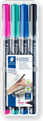 Zdjęcie produktu dla STAEDTLER® 317 WP4-1 Pisak do folii Lumocolor M, opakowanie 4 szt.