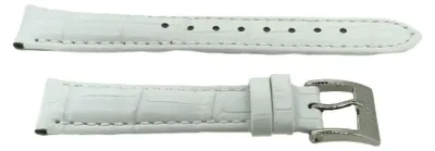 Produktbild von Nautica | Uhrenarmband 16mm weiß Leder gepolstert Kroko-Optik A10507M