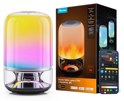 Obrázek produktu pro Govee Table Lamp 2 Pro x Sound by JBL, Chytrá stolní lampa, Wi-Fi/Bluetooth, Průhledná, Více, 600 lm, 1,3 h