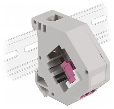 Zdjęcie produktu dla Adapter na szynę DIN LC Duplex Keystone do światłowodów, fioletowy