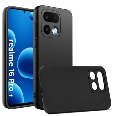 Obrázek produktu pro Černé matné silikonové pouzdro Slim pro Realme 16 Pro+ Plus 5G