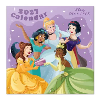 Obrázok produktu pre Kalendár Grupo Erik Disney, princezné, rok 2027, nástenný kalendár, rodinný kalendár