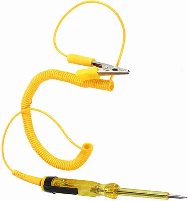 Produktbild von Auto Stromprüfer Elektrowerkzeug - Hochsichtbare LED-Anzeige für DC 6V, 12V, 24V - Gelber Spannungsprüfstift für präzise Fahrzeugdiagnose