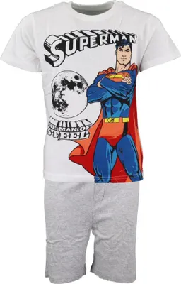 Produktbild von DC Comics Superman Kinder kurzarm Pyjama – Weiß / 128