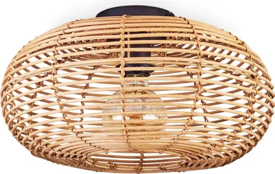 Produktbild von Messerotti »Messerotti« runde Deckenlampe aus Bambus/Metall in Natur/Schwarz