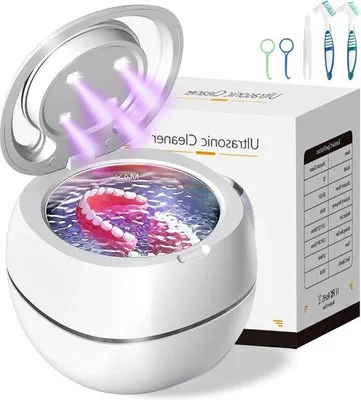 Produktbild von Ultraschallreiniger für Kunstzähne und Zahnersatz - 180 ml - 30 W UV-Reinigung - weiß