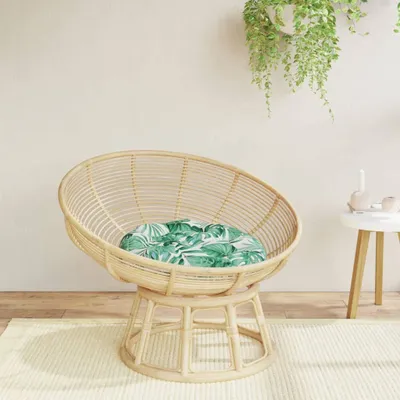 Produktbild von The Living Store Kissen Rund Blattmuster Ø 60 x 11 cm Oxford-Gewebe