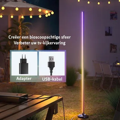 Immagine prodotto di Lampada da angolo a LED - Lampada da angolo a LED con telecomando - Controllo tramite app - Per la camera da letto - Per il soggiorno