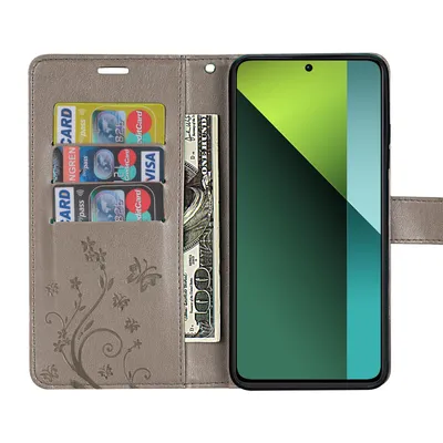 Produktbild von Hülle Xiaomi Redmi Note 13 Pro 5G Handy Tasche Handyhülle Wallet Case Flip Cover Grau