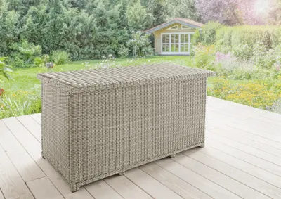 Produktbild von DESTINY Kissentruhe Casa Vintage Weiß Polyrattan Kissenbox Polstertruhe