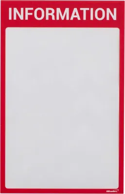Produktbild von Infotaschen mit Überschrift -Information- magnetisch für DIN A4 352x225mm VE=5 Stück rot