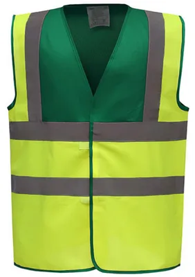 Productafbeelding van Yoko - Hoge zichtbaarheid vest voor heren/dames, uniseks model LT6098 (maat S) (flessen groen/hoog zichtbaar geel)
