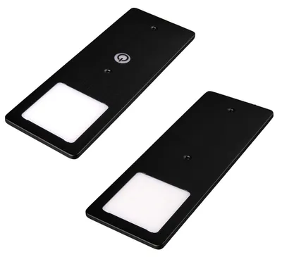Produktbild von kalb | schwarz 5W- sehr flache Küchenleuchte mit Touch-Dimmfunktion 2er Set warmweiß