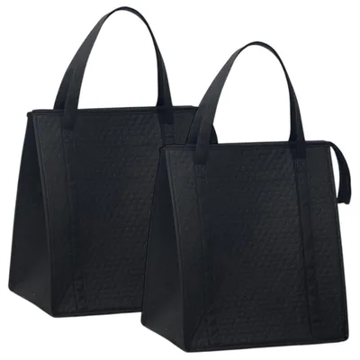 Produktbild von 2 Stück Kühltasche Faltbar, 31 L Isoliertasche Einkaufstasche Picknicktasche, Schwarz