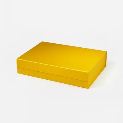 Obrázok produktu pre Magnetická darčeková krabička Perlovožltá 330 x 255 x 70 mm (vonkajšie rozmery) A4 na darčeky