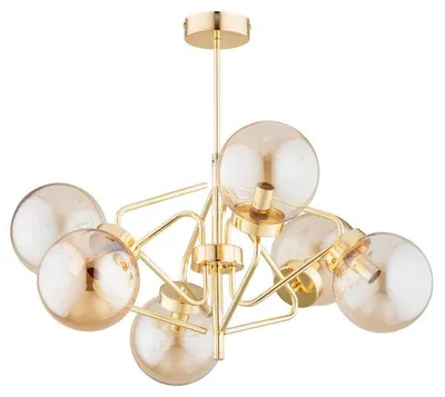 Zdjęcie produktu dla Lampa wisząca BARSUM złota 6xE14x10W metal wym:48x56x56cm IP20 Alfa
