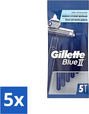 Obrázek produktu pro Jednorázový holicí strojek Gillette Blue II - přesnost a pohodlí - 5 břitů - výhodné balení - 5 kusů