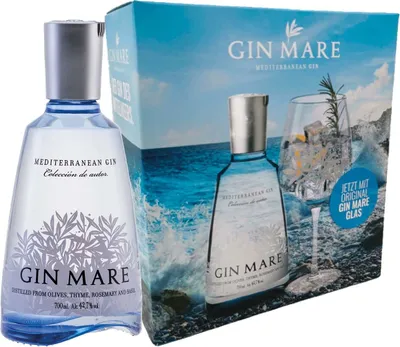 Produktbild von Gin Mare Mediterranean Gin - Geschenkset mit Original Gin Mare Glas