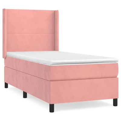 Produktbild von vidaXL Boxspringbett mit Matratze Rosa 90x200 cm Samt