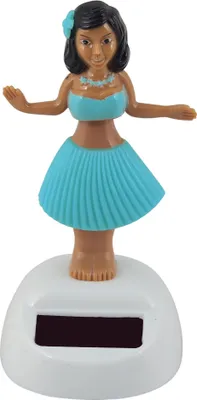 Produktbild von Armaturenbrett Wackelfigur Hula türkis Frau Solar Hawaiian Hula Girl tanzend