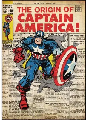 Immagine prodotto di Adesivi riposizionabili Capitan America, fumetto Marvel