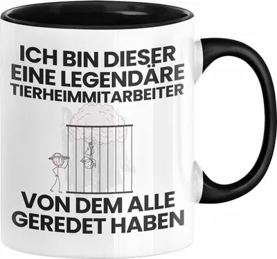 Produktbild von Tierheimmitarbeiter Geschenk Tasse Lustige Geschenkidee Geburtstag für Tierheimmitarbeiter Ich Bin Dieser Legendäre Tierheimmitarbeiter Von Dem Alle Geredet Haben Kaffee-Becher (Schwarz)
