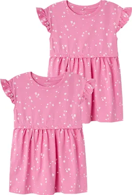 Produktbild von NAME IT 2er-SET  Kleid Kurzes Rundhals Baumwolle Dress Größe: