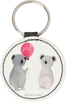 Produktbild von Mr. & Mrs. Panda Anhänger Koala Luftballon - Weiß - Geschenk, mini schlüsselanhänger, Geburtstag, Taschenanhänger, kleiner, Bunt, Party