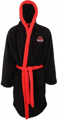 Image de Jurassic Park - Robe de chambre homme/femme unie HE1307 (S - M) (Noir/Rouge)