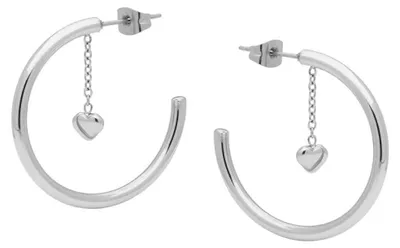 Produktbild von Creolen aus Stahl mit Kette LJ3195