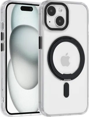 Zdjęcie produktu dla Etui UNIQ Accessory iPhone 15 Back cover - podstawka Magsafe Whiteh ring - przezroczyste