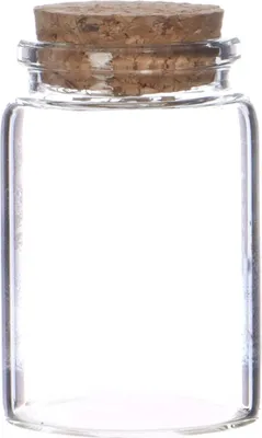Produktbild von Gewürzglas aus transparentem Glas mit Korkverschluss, 5,3 x 5,3 x 4 cm