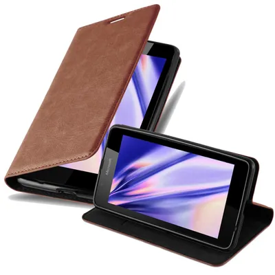 Produktbild von Cadorabo Hülle für Nokia Lumia 540 Schutz Hülle in Braun Handyhülle Etui Case Cover Magnetverschluss