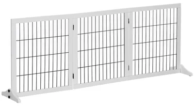Produktbild von Hunde Absperrgitter Treppengitter 185x36x71cm Kiefernholz Weiß