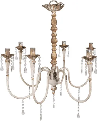 Zdjęcie produktu dla Clayre & Eef Lampa Wisząca 72x72x67 cm Metal w kolorze beżowo-złotym