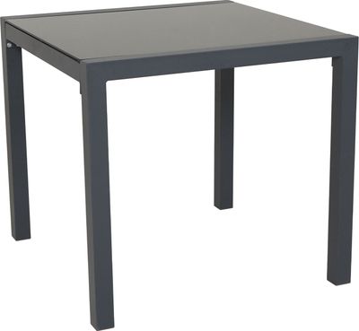 SVITA Gartentisch aus Aluminium mit Glasplatte Balkon-Tisch Gartenmöbel Grau