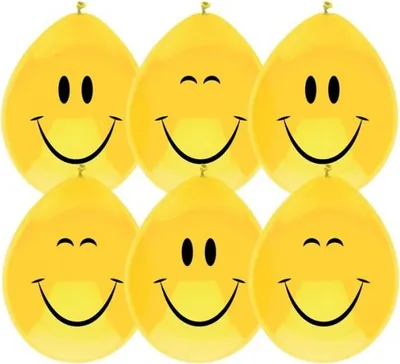 Immagine prodotto di palloncini smile giallo 6 pezzi 30 cm