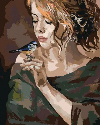 Produktbild von Zuty - Malen nach Zahlen - MÄDCHEN MIT VOGEL, 40x50 cm, ohne Keilrahmen