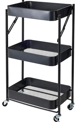 Produktbild von Küchenwagen klappbar 3-stufig, aus Metall, 45,5 x 29,5 x 77 cm