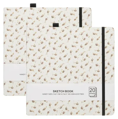 Aquarell-Skizzenbuch 2er-Pack, 20 Blatt, 300 g/m², Hardcover, braun