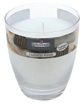 Produktbild von Duftkerze im Glas (bauchig) Cashmere Woods 107/92 mm, ca. 40 h