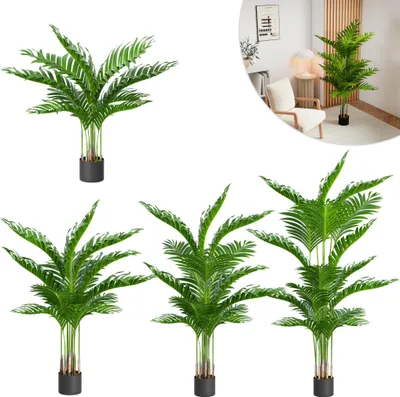 Image de LZQ Alokasie artificiel Plante artificielle 90cm Plantes d'intérieur de qualité supérieure - Décoration salon, chambre à coucher & bureau à domicile