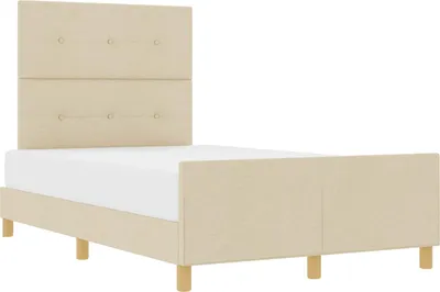 Productafbeelding van vidaXL Bedframe met hoofdeinde, crème, 120 x 190 cm, stof