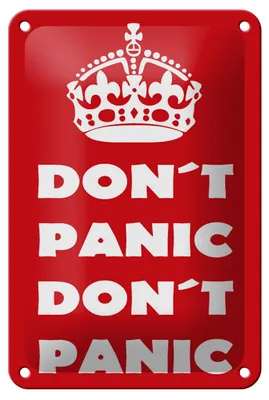 Produktbild von Blechschild Spruch 12x18cm Don't Panic don't panic