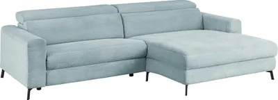 Produktbild von KAWOLA Sofa LAISKA Ecksofa Cord hellblau Longchair rechts