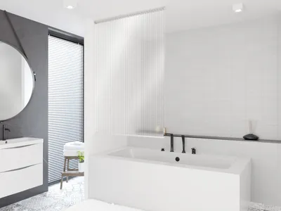 Produktbild von Basic Duschrollo Duschvorhang PEVA 3D Mosaik 90x240 cm