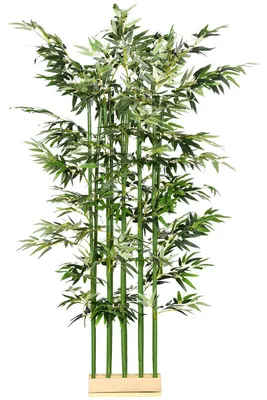 Obrázek produktu pro Umělý bambus 180 cm Umělá rostlina v květináči z borovicového dřeva Pokojová rostlina Umělé rostliny pro vnitřní venkovní dekorativní rostliny Zelená